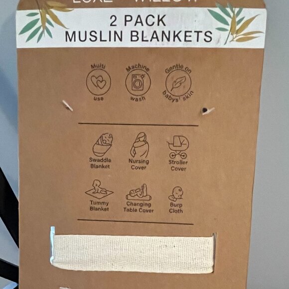 NWT Luxe + Willow 2 Pack Multi use Muslin Swaddle Baby Blankets. 100% Cotton - Picture 4 of 4